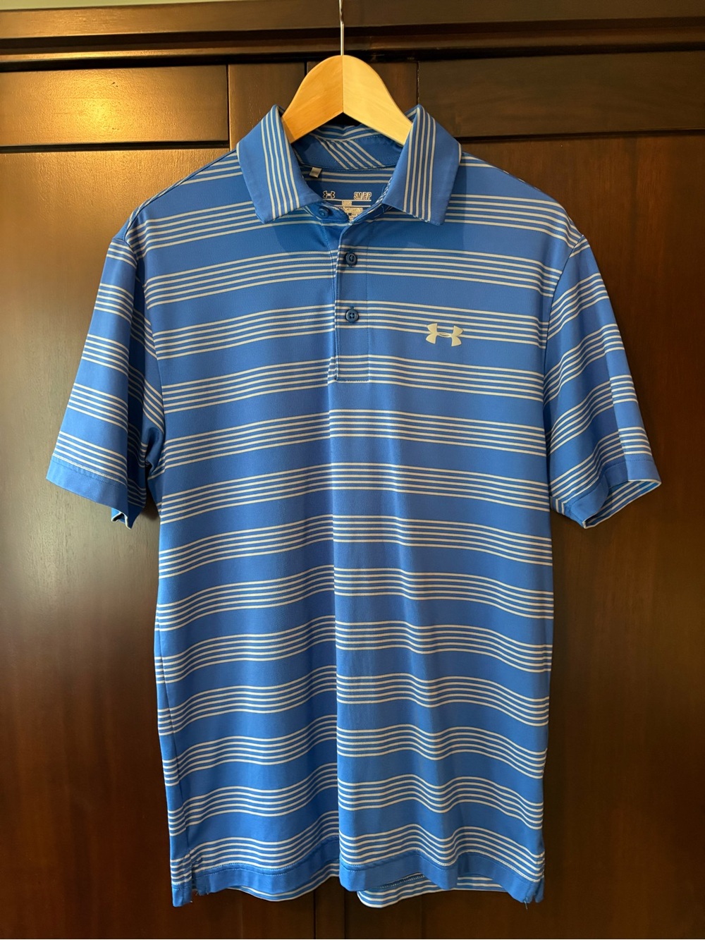 Under Armour Men’s Blue Striped Performance Polo